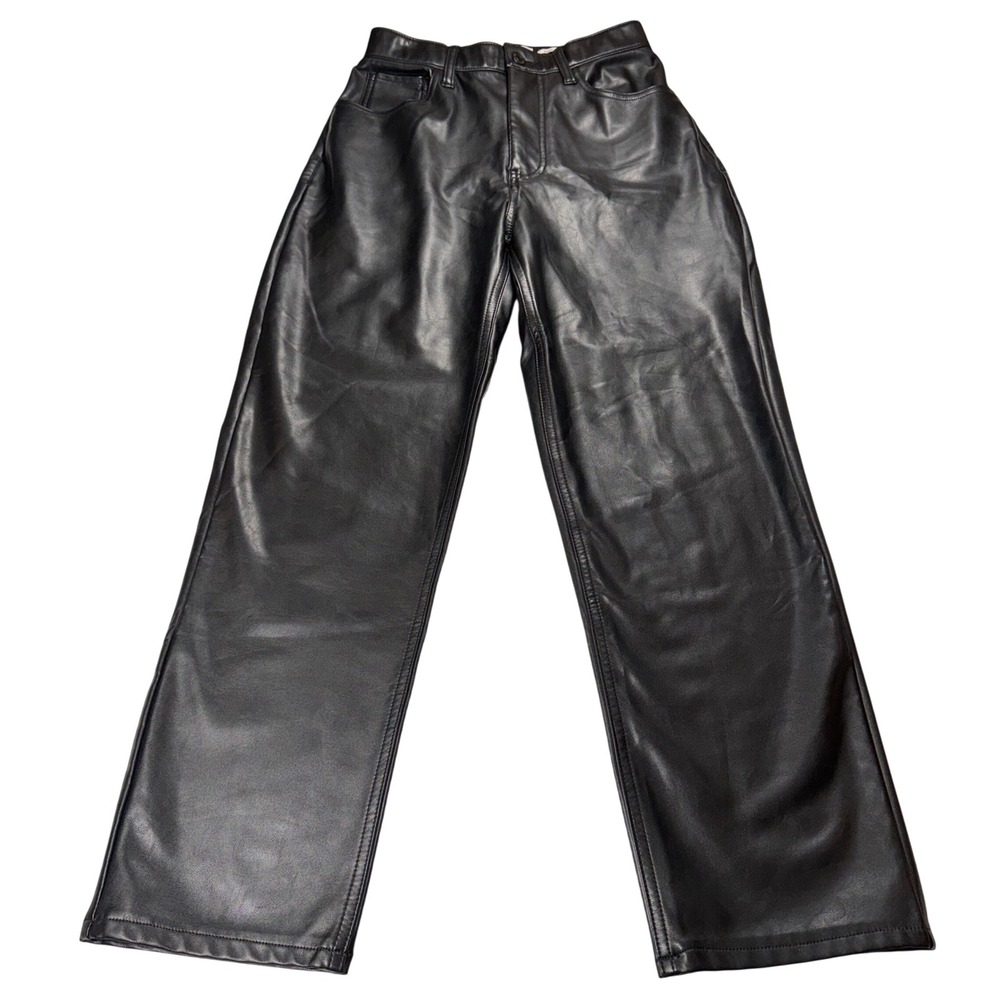 Abercrombie Fitch Vegan Leather Ultra High Rise Ankle Curve Love‎ Black 2/26
